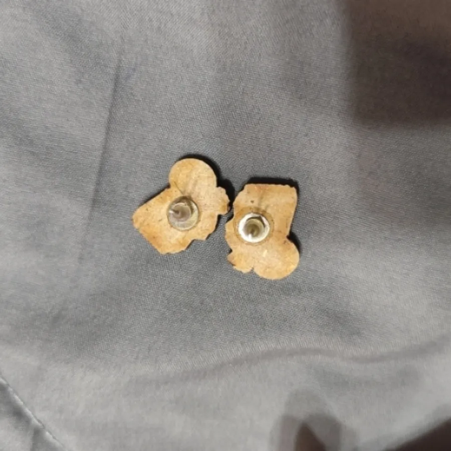 گوشواره طرح دوربین چوبی