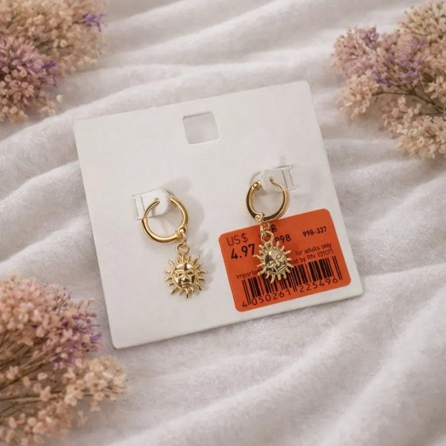 گوشواره خورشید طلایی