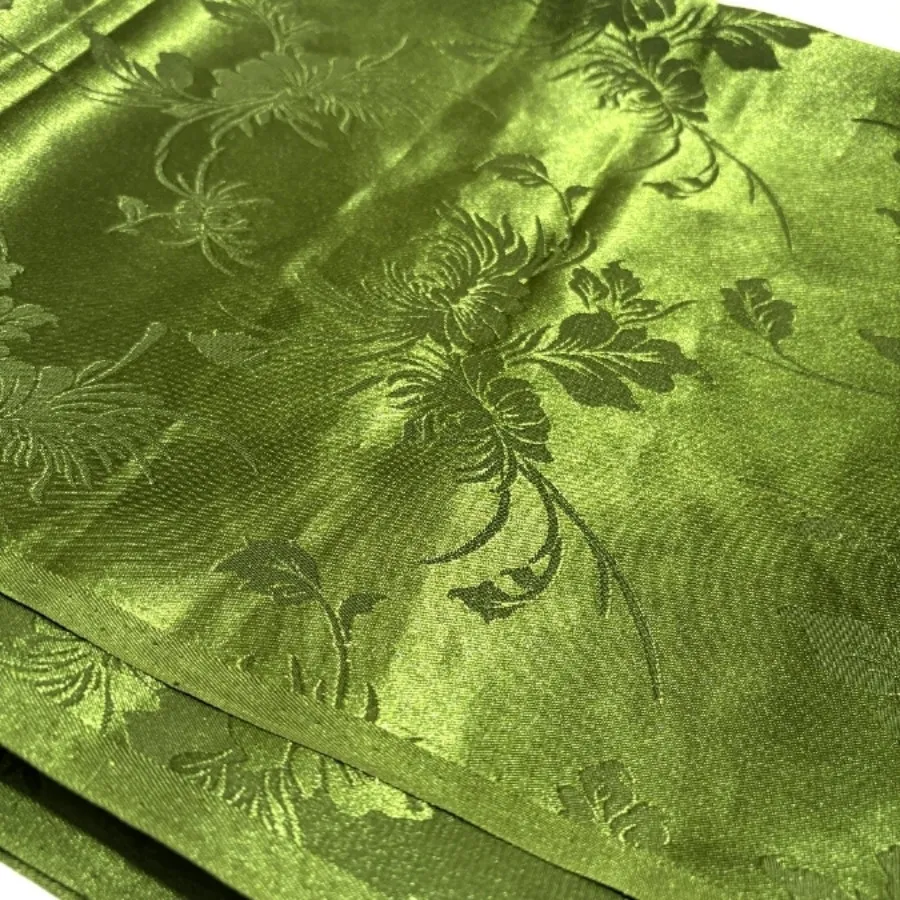 پارچه ساتن گلدار سبز