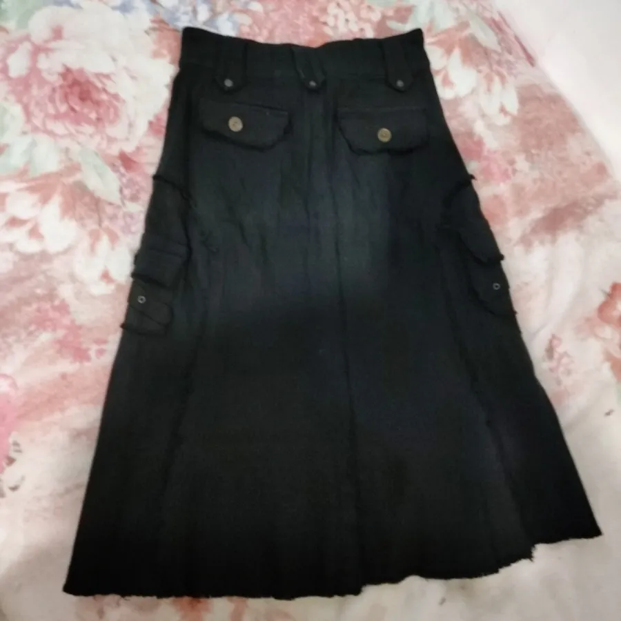 دامن بلند کتان مشکی