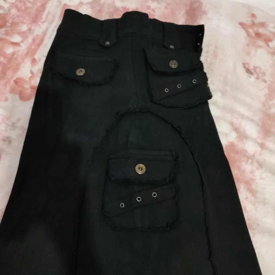 دامن بلند کتان مشکی