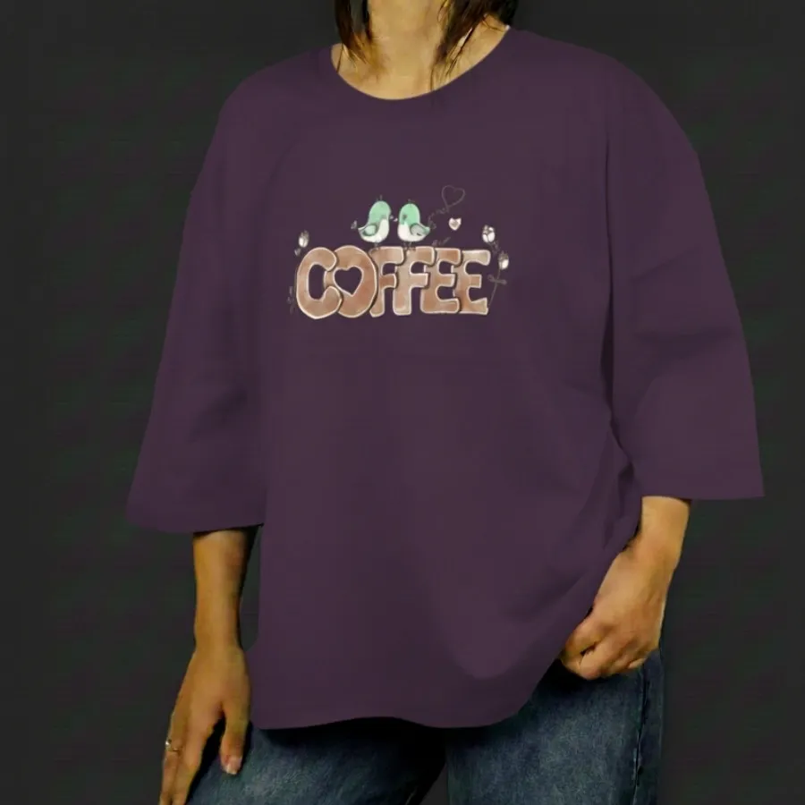 تیشرت زنانه نخ پنبه طرح