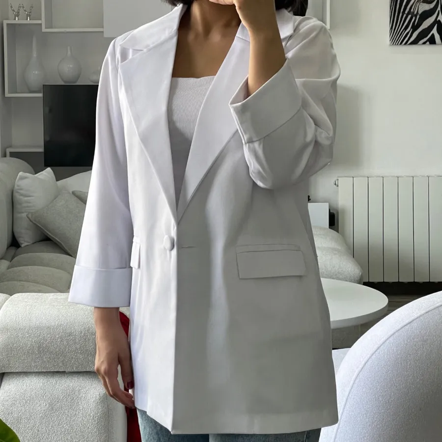 کت کتان سفید