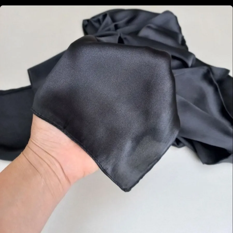 روسری ساتن مشکی و رنگی100