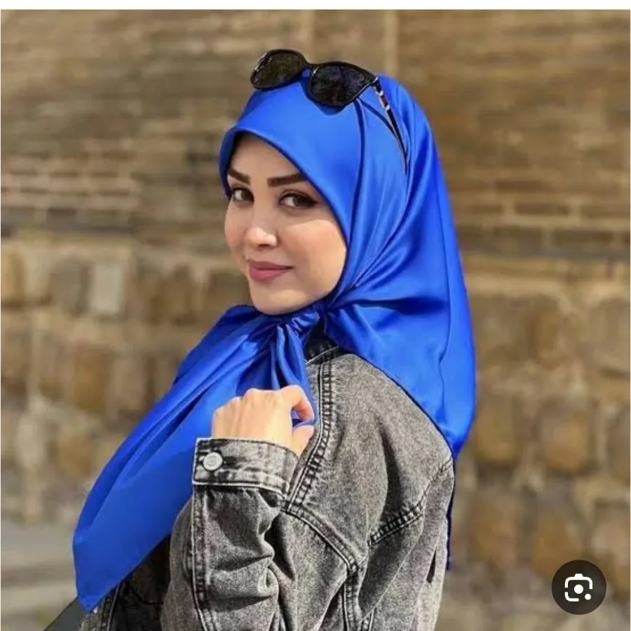 روسری ساتن مشکی و رنگی100