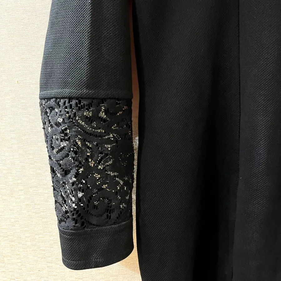 مانتو مشکی استین گیپور