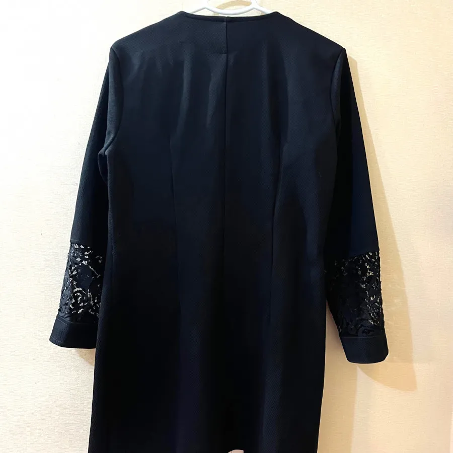 مانتو مشکی استین گیپور