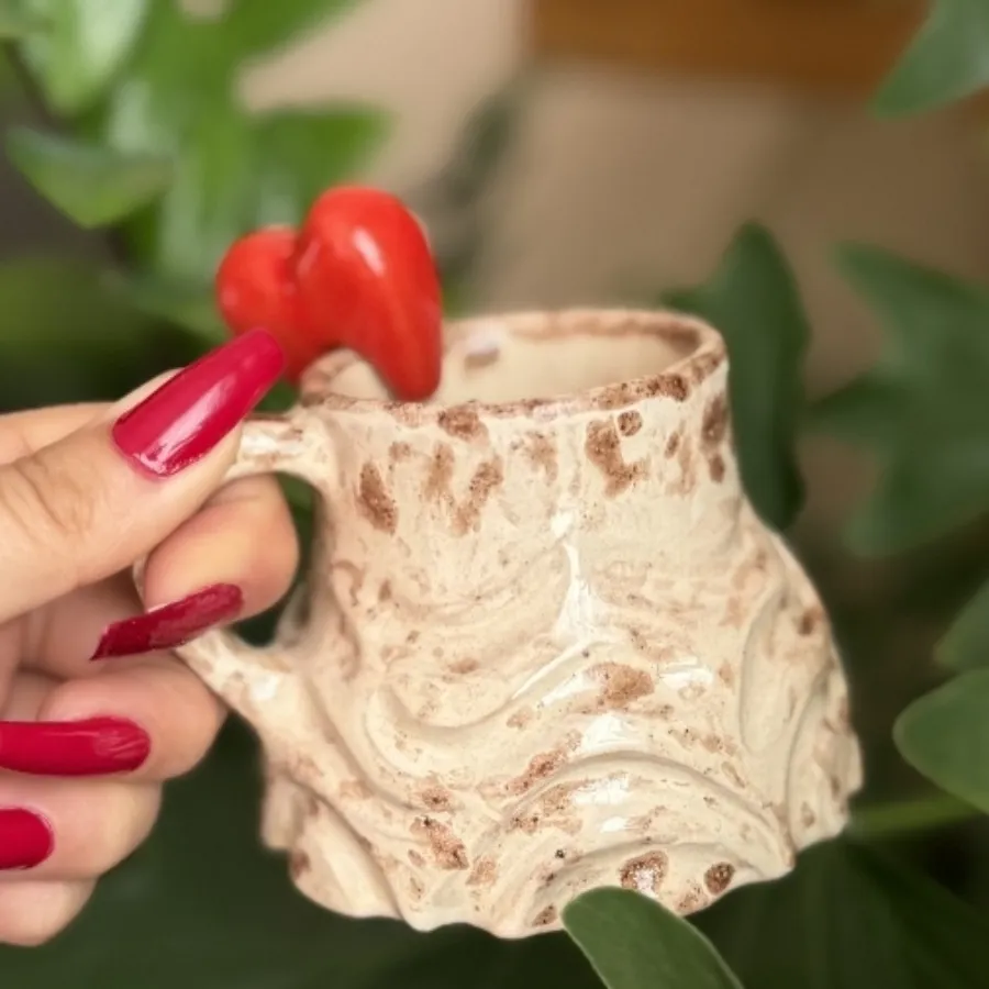 فنجان  سفالی دست ساز