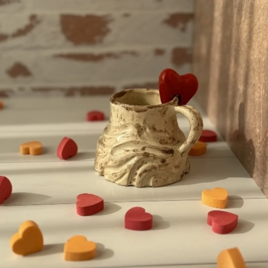 فنجان  سفالی دست ساز