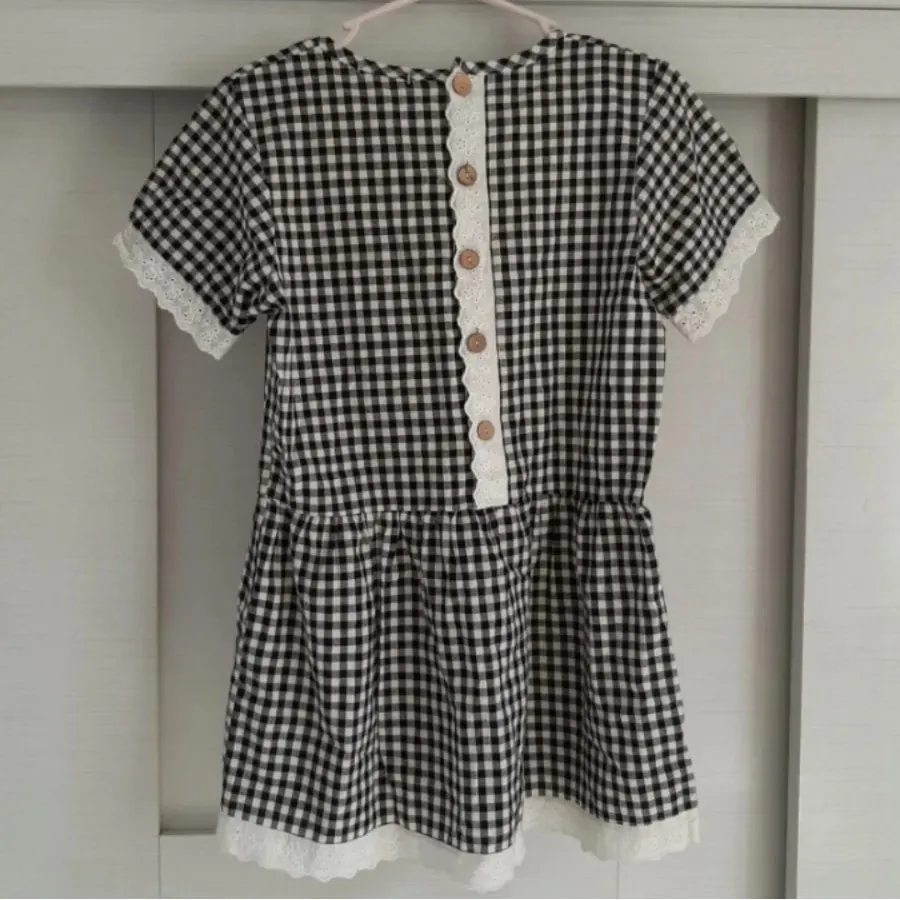 پیراهن عروسکی چهارخونه