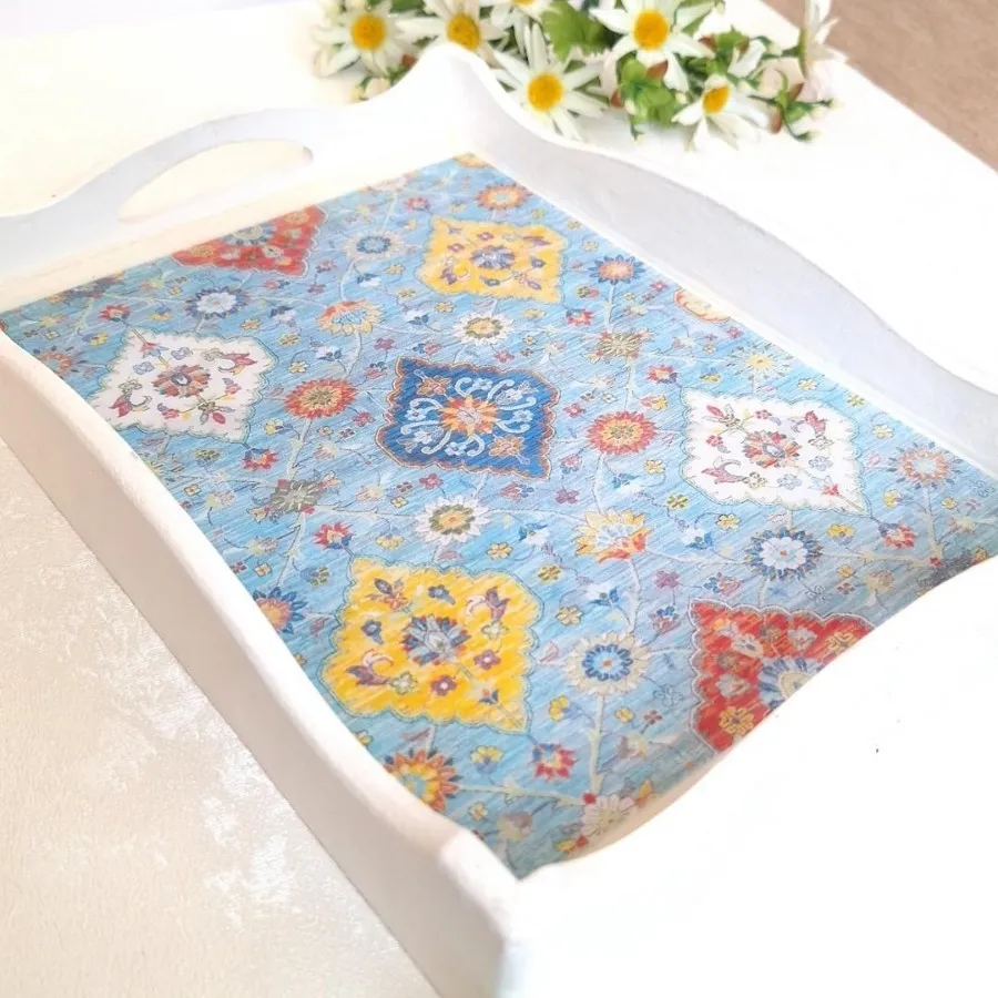 سینی رزینی سفید گلیم