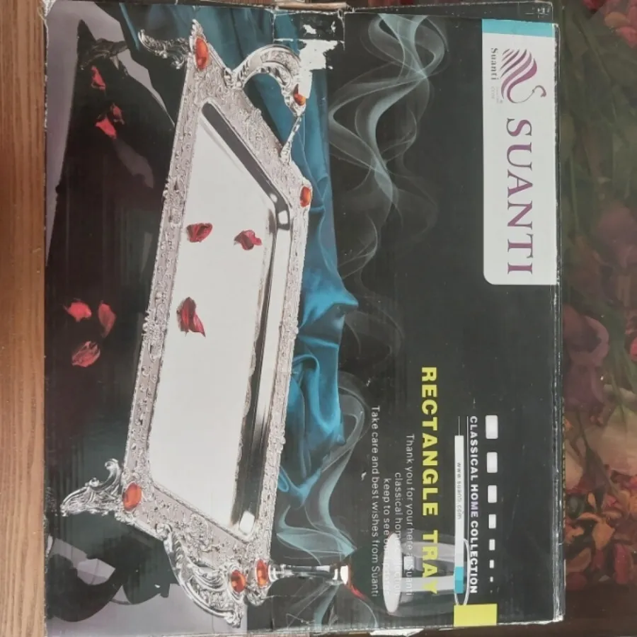 سینی پیوتر نگین دار و پای