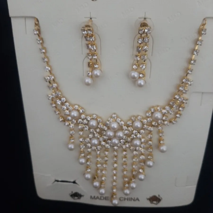 نیم ست مرواریدونگین