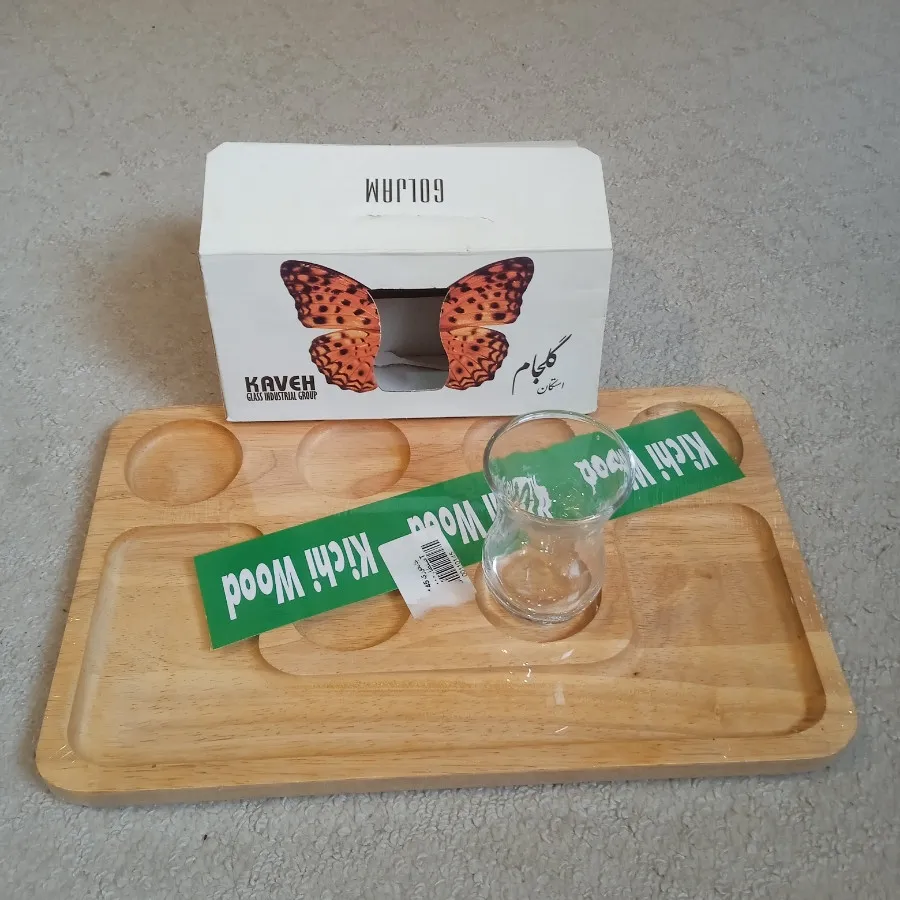 سینی سرو چای چوبی