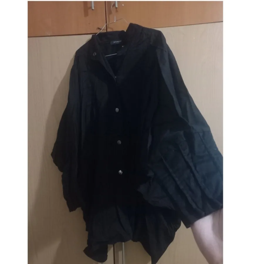 مانتو کتان مشکی فری