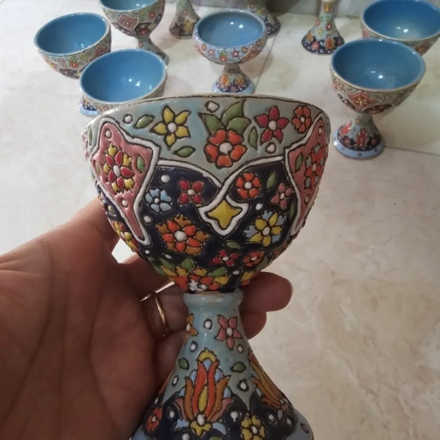 هفت سین سفال مینا کاری