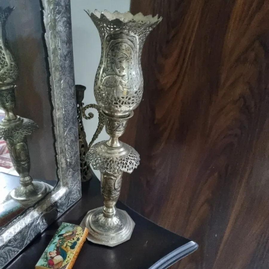 اینه و شمعدان طرح نقره