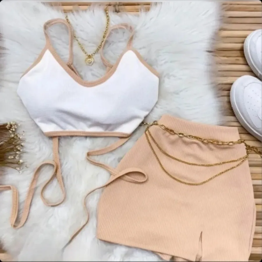 ست کراپ بندی با دامن