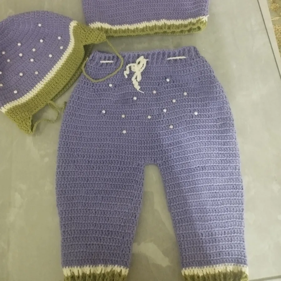 ست بلوز شلوار کلاه نوزاد