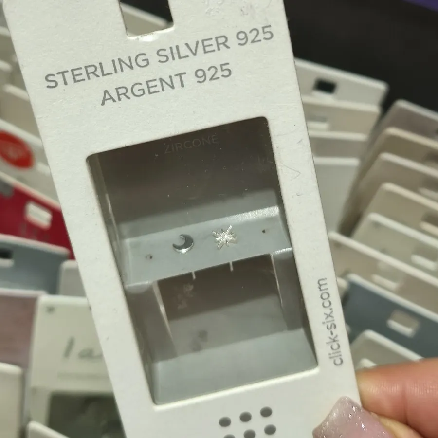 گوشواره نقره ماه و ستاره