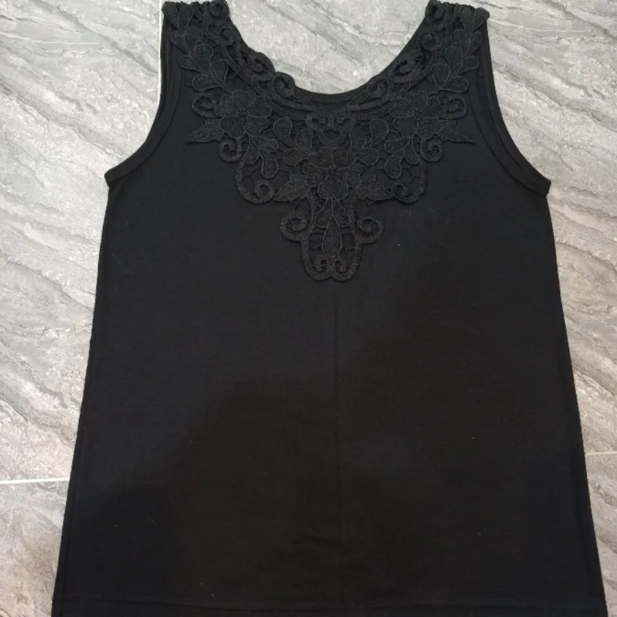 تاپ نخ پنبه یقه دانتل