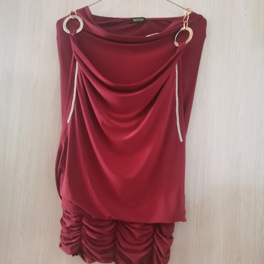 لباس مجلسی ریون عنابی