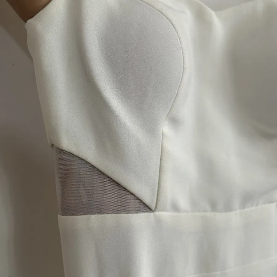 پبراهن مجلسی سفید کوتاه