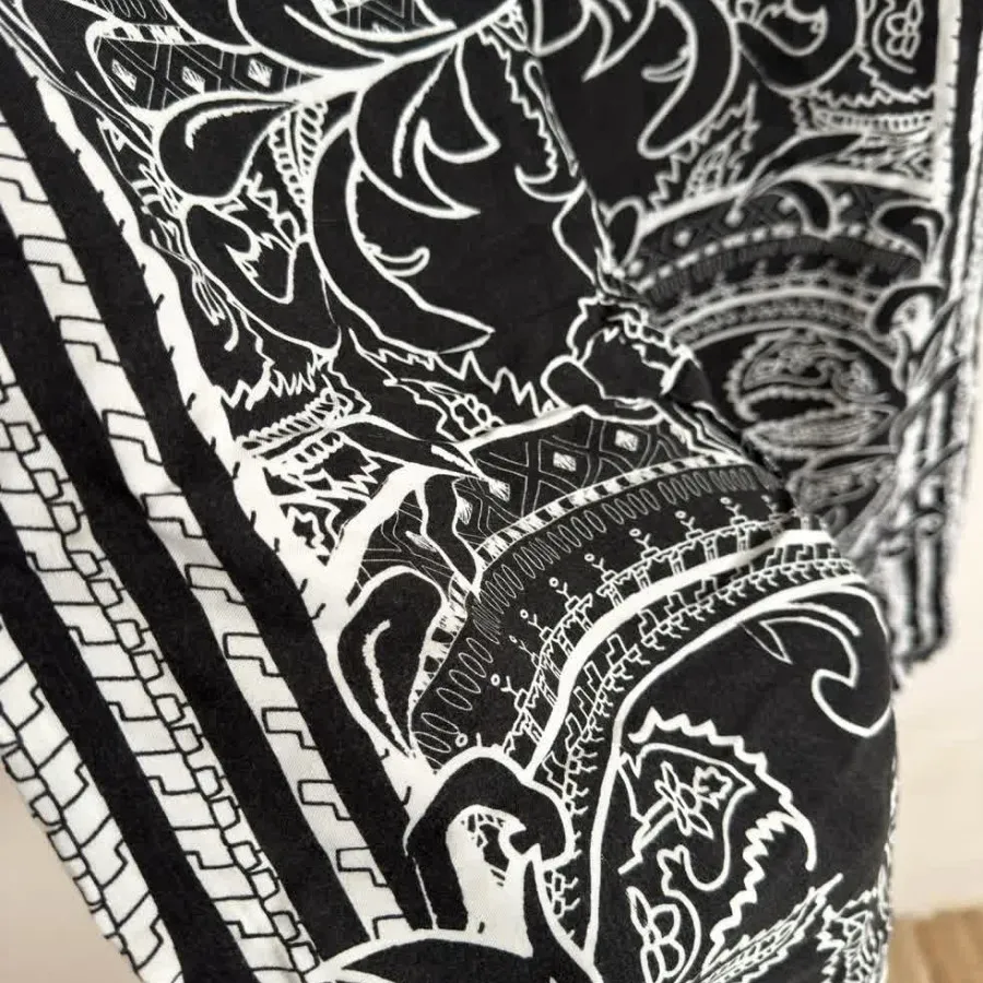 شلوار نخی ساحلی طرح دار