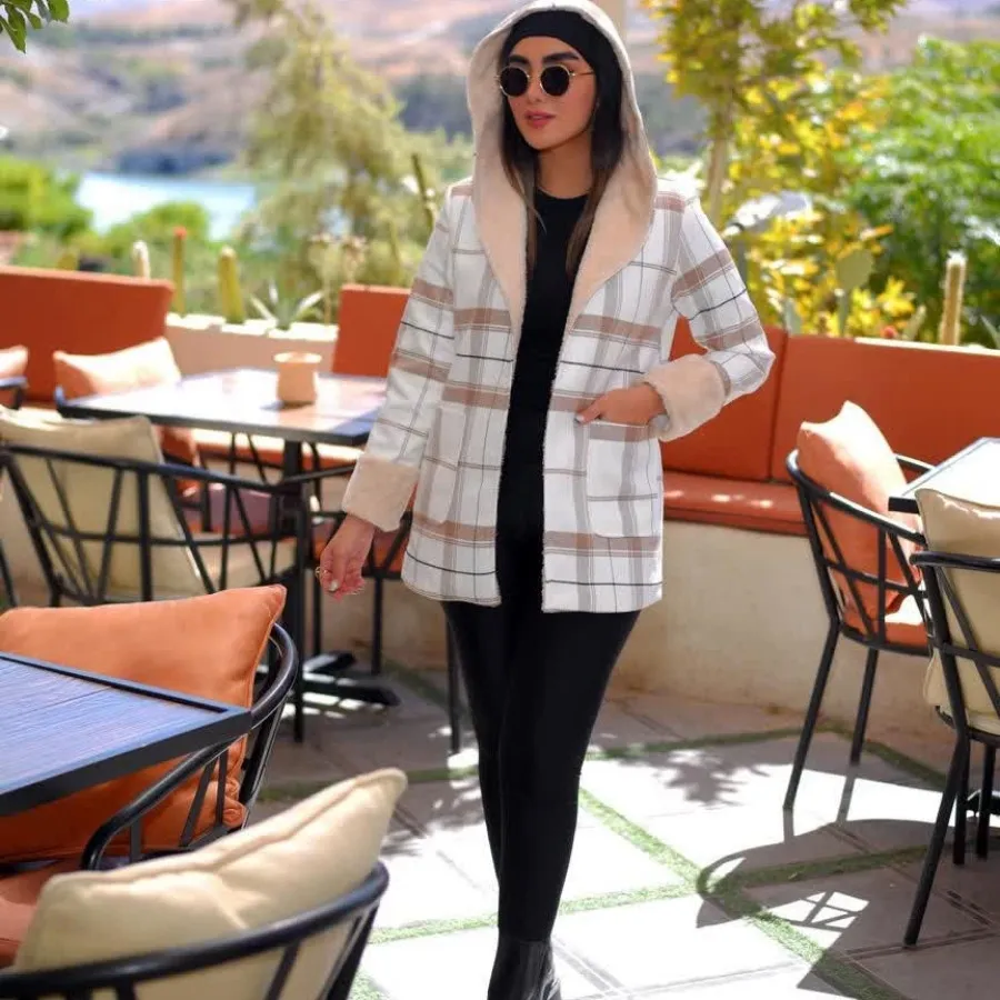 پالتو چهارخونه داخل تدی
