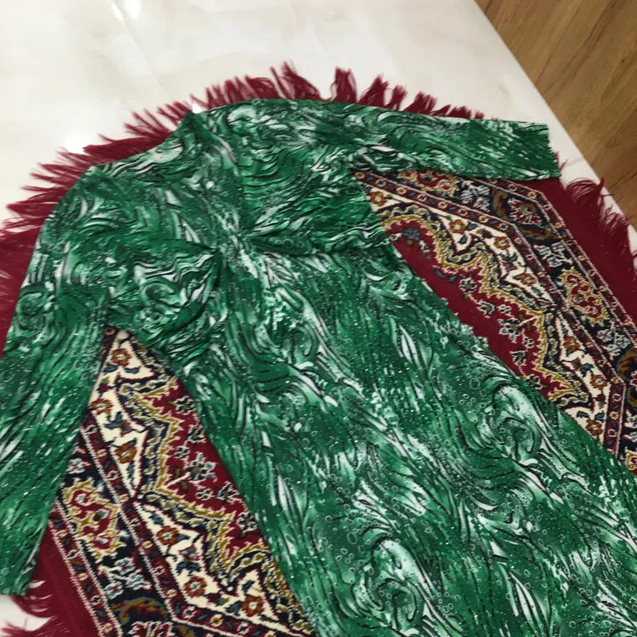 پیراهن مجلسی کردی سبز