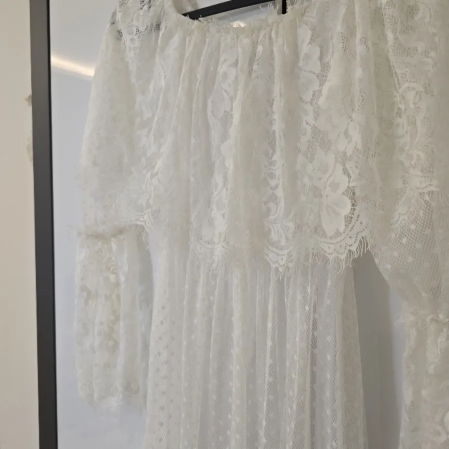 پیراهن توری سفید بلند