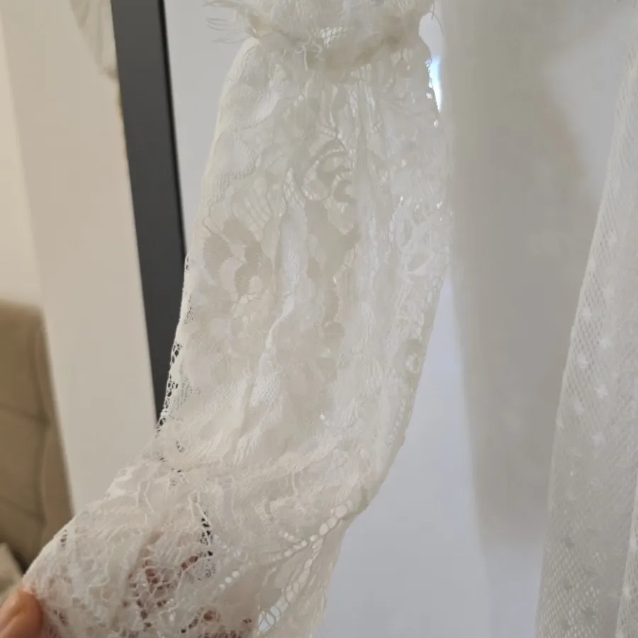 پیراهن توری سفید بلند