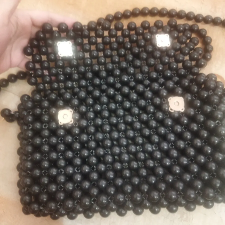 کیف مروارید بافی مشکی