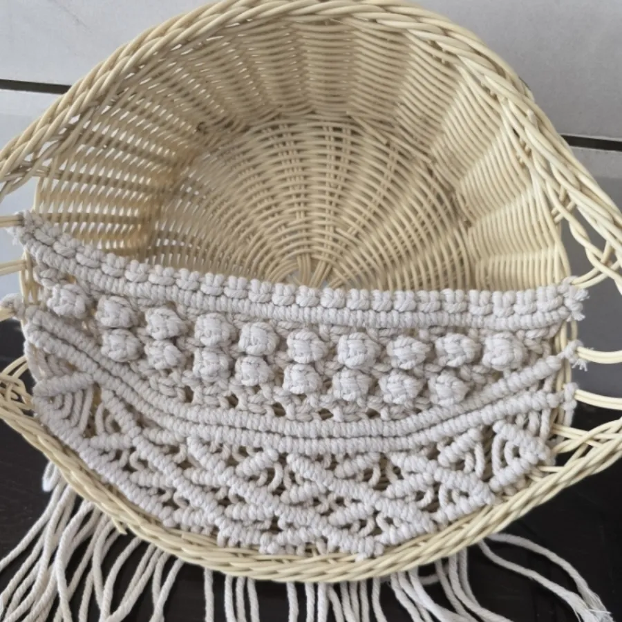 سبد مکرومه‌بافی زیبا