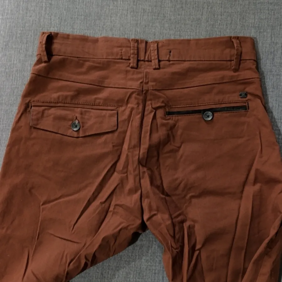 شلوار کتان آجری