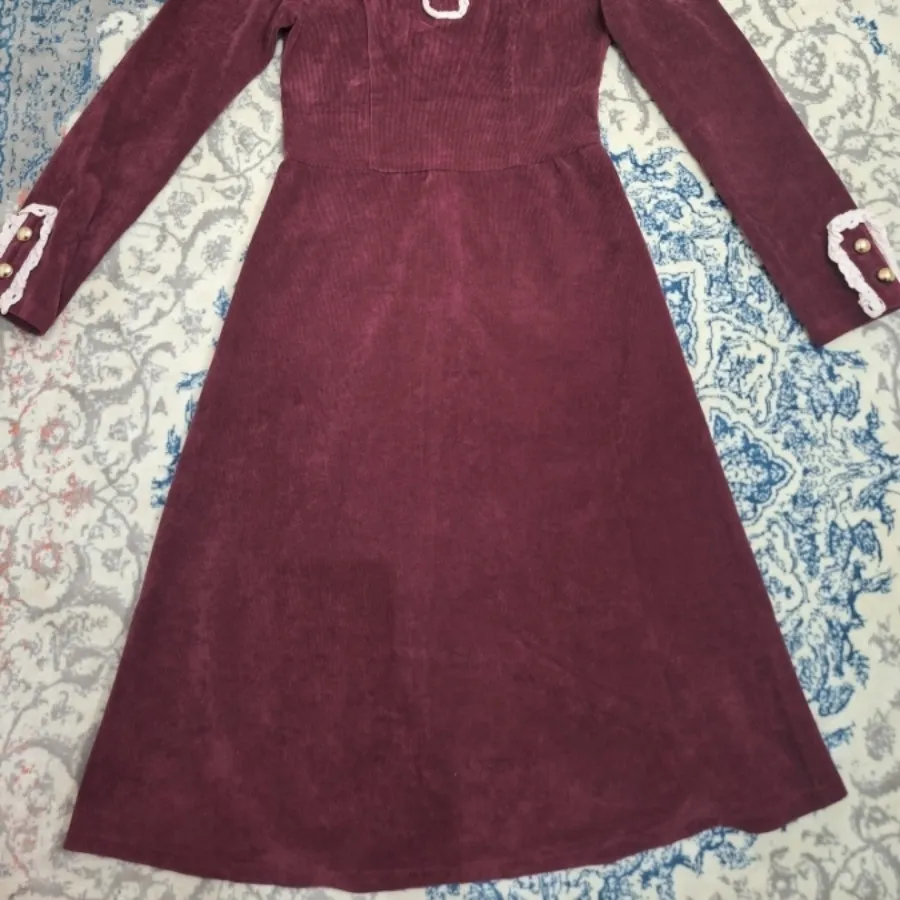 مانتو پیراهنی مخمل زرشکی