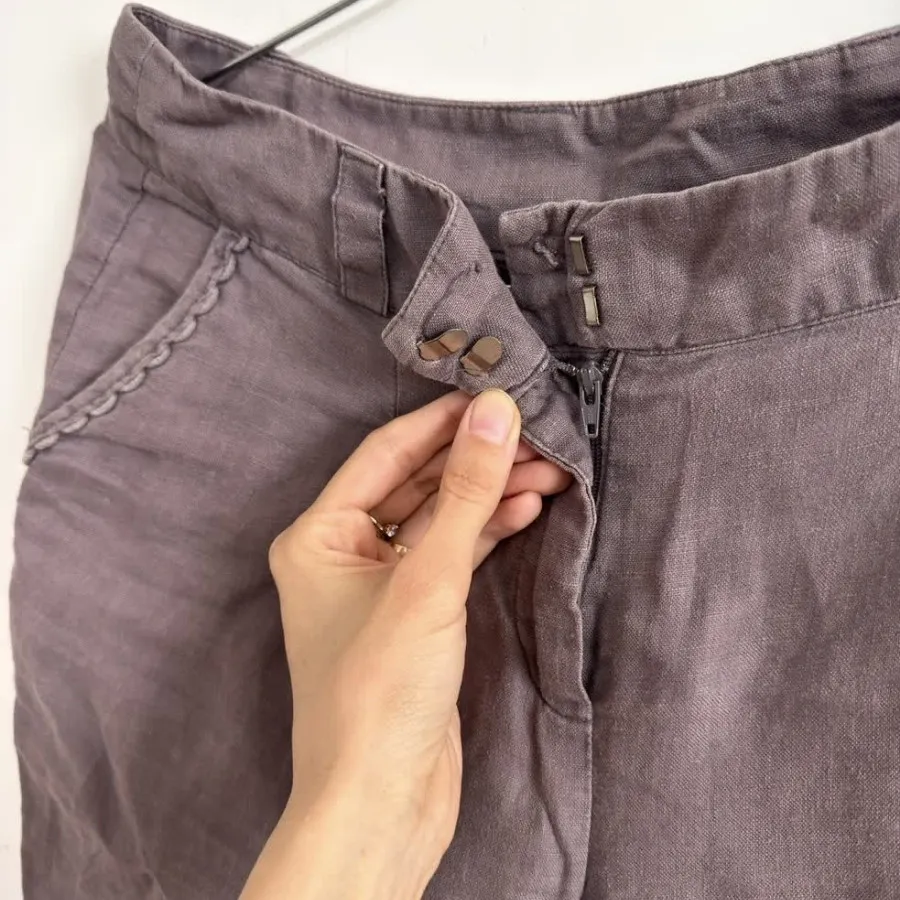 شلوار لینن بنفش ناز