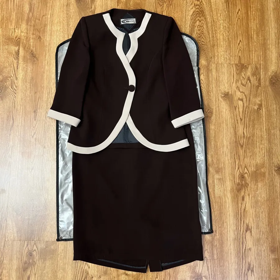 کت دامن مجلسی کرپ دو رنگ