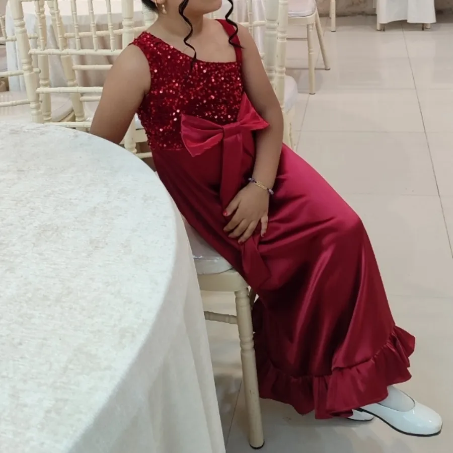 پیراهن مجلسی قرمز دخترانه