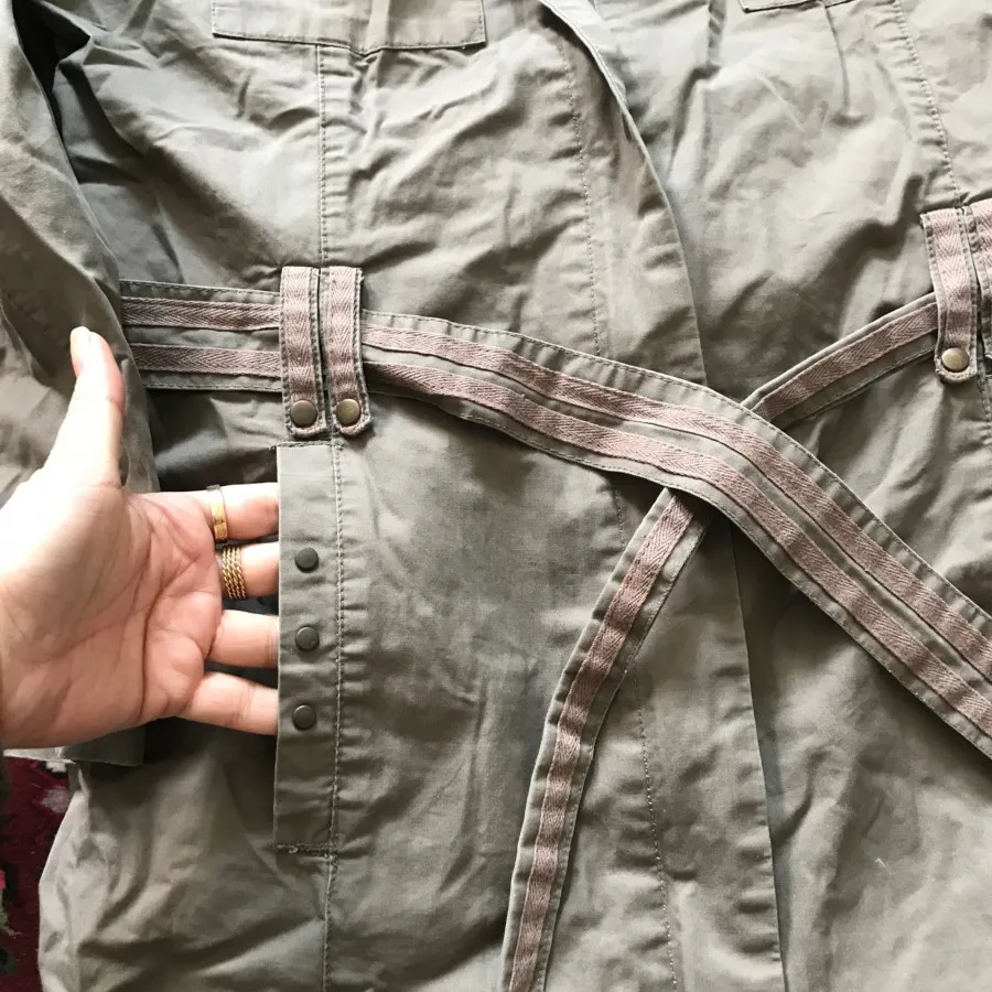 مانتو کت کتان یشمی زیپدار