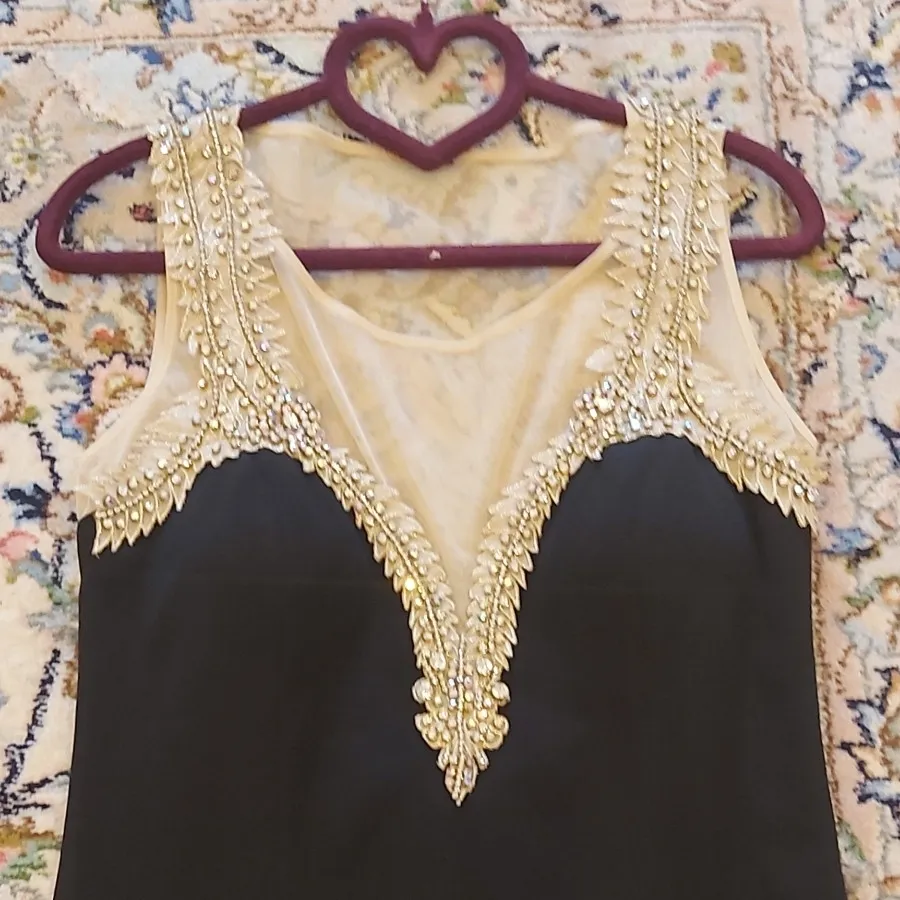 پیراهن کرپ سنگ کاری