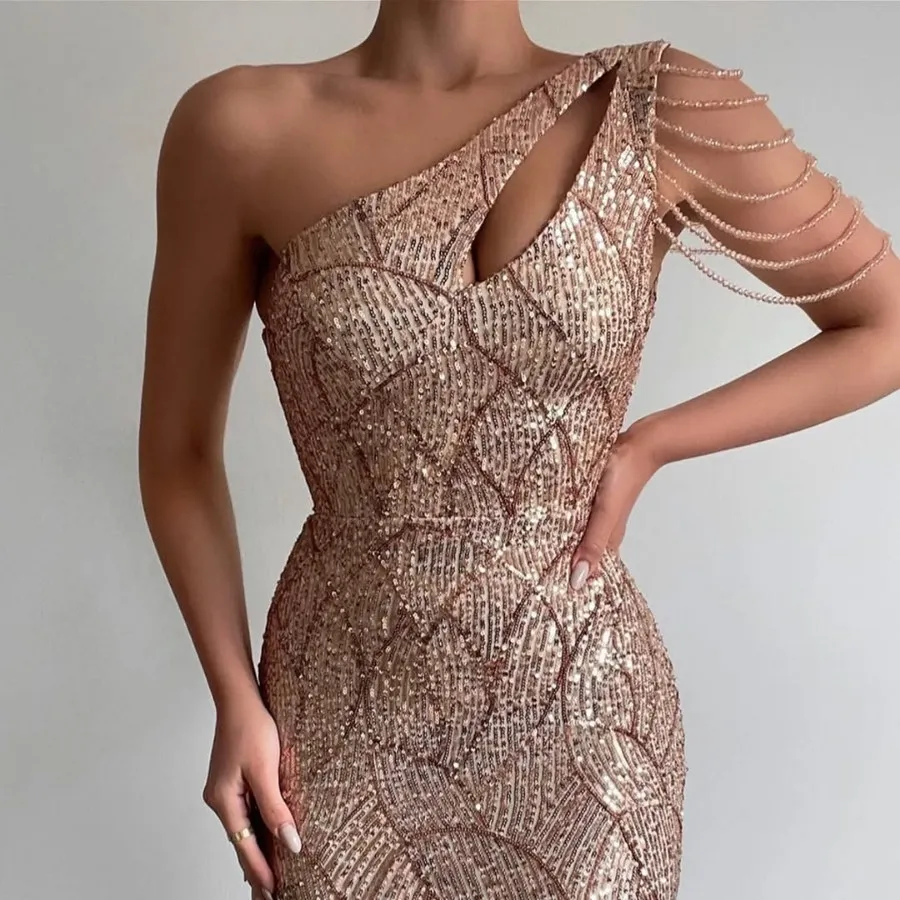 پیراهن مجلسی مسی/صورتی