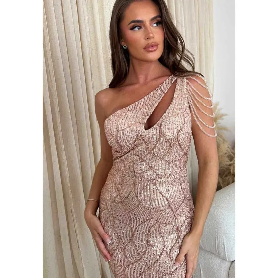 پیراهن مجلسی مسی/صورتی