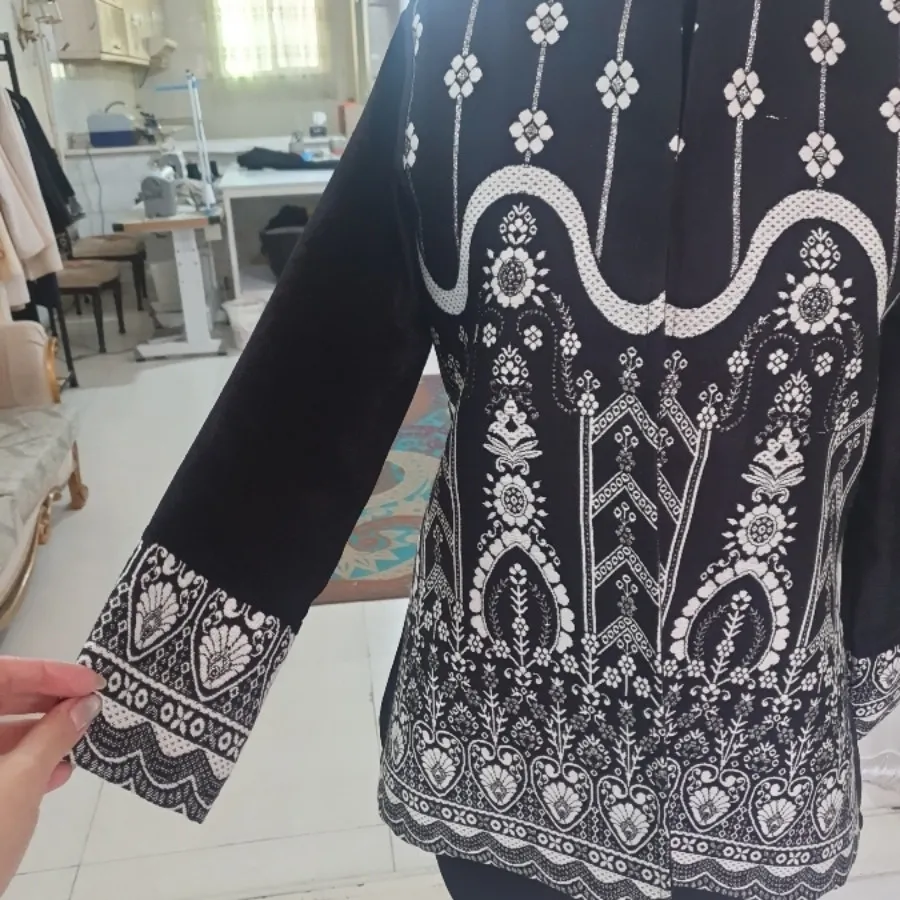 مانتو مخمل گلدوزی