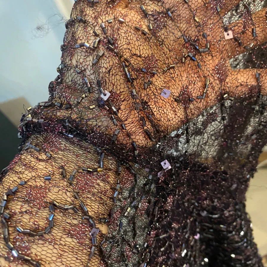 پیراهن مجلسی بادمجانی