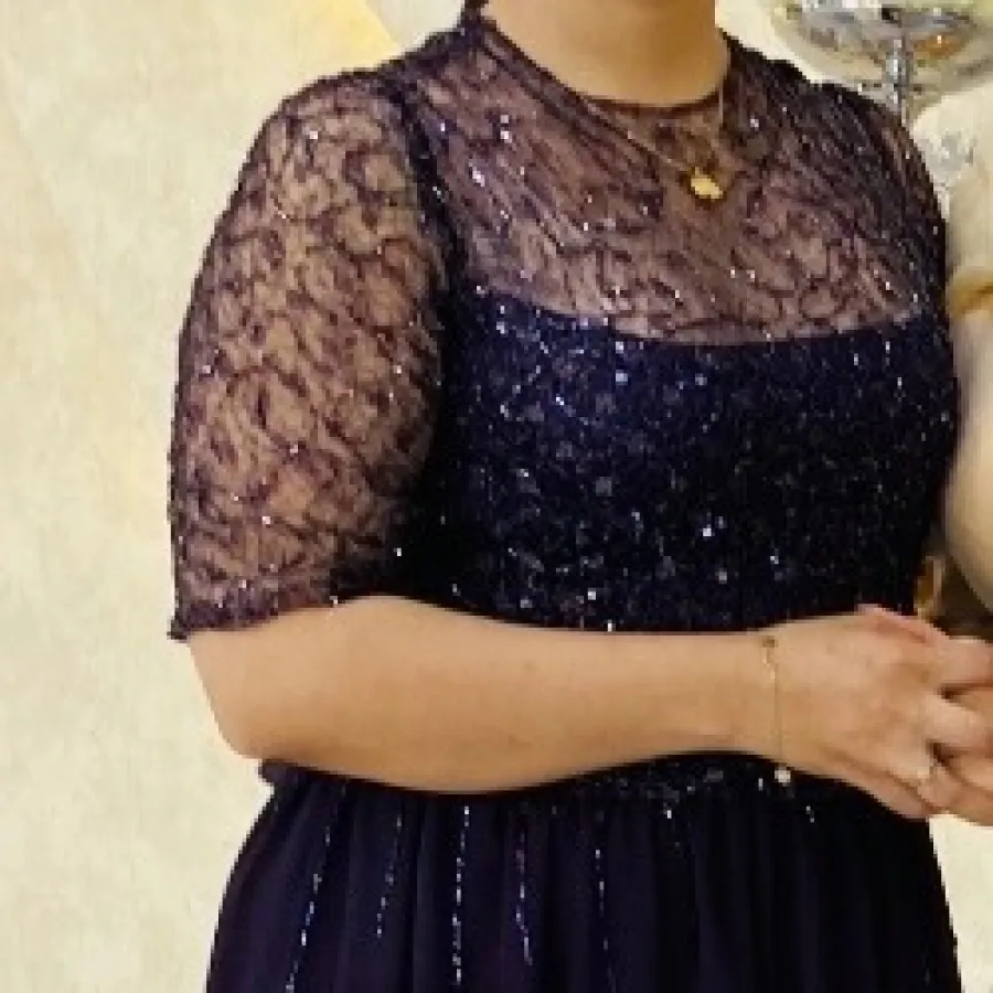 پیراهن مجلسی بادمجانی