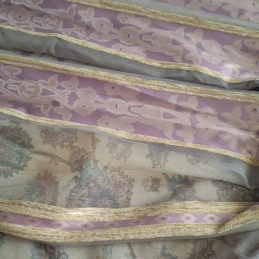 پرده یاسی شیشه ای