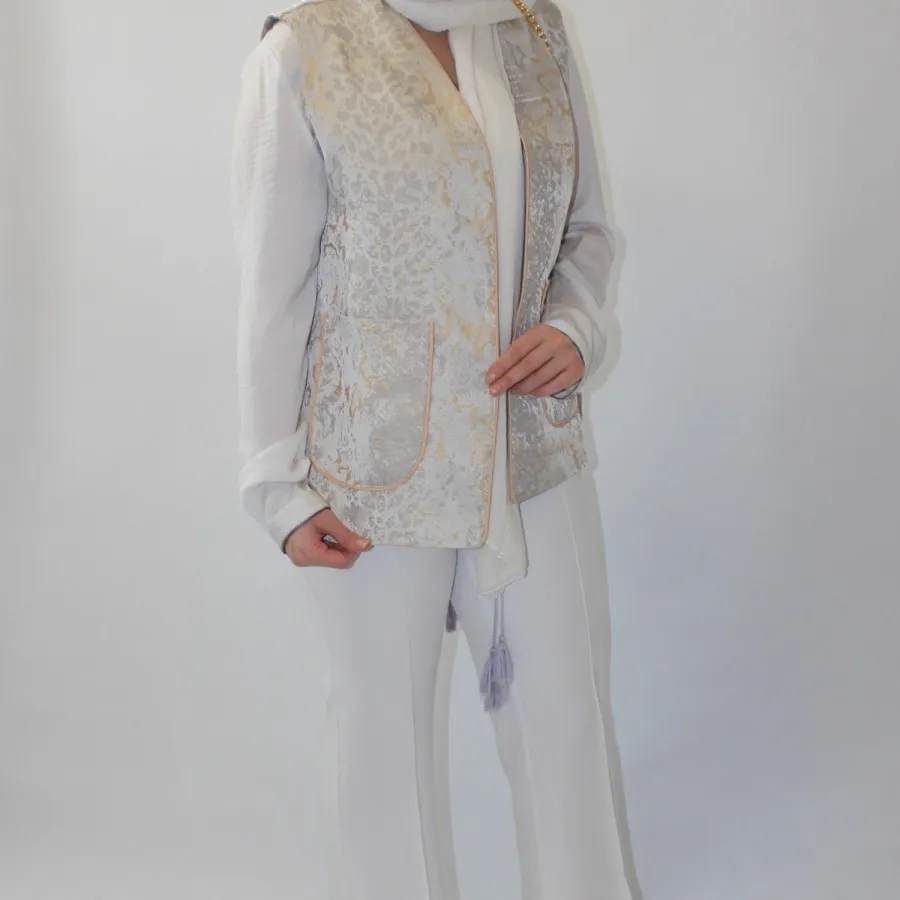 جلیقه ژاکارد طرح دار