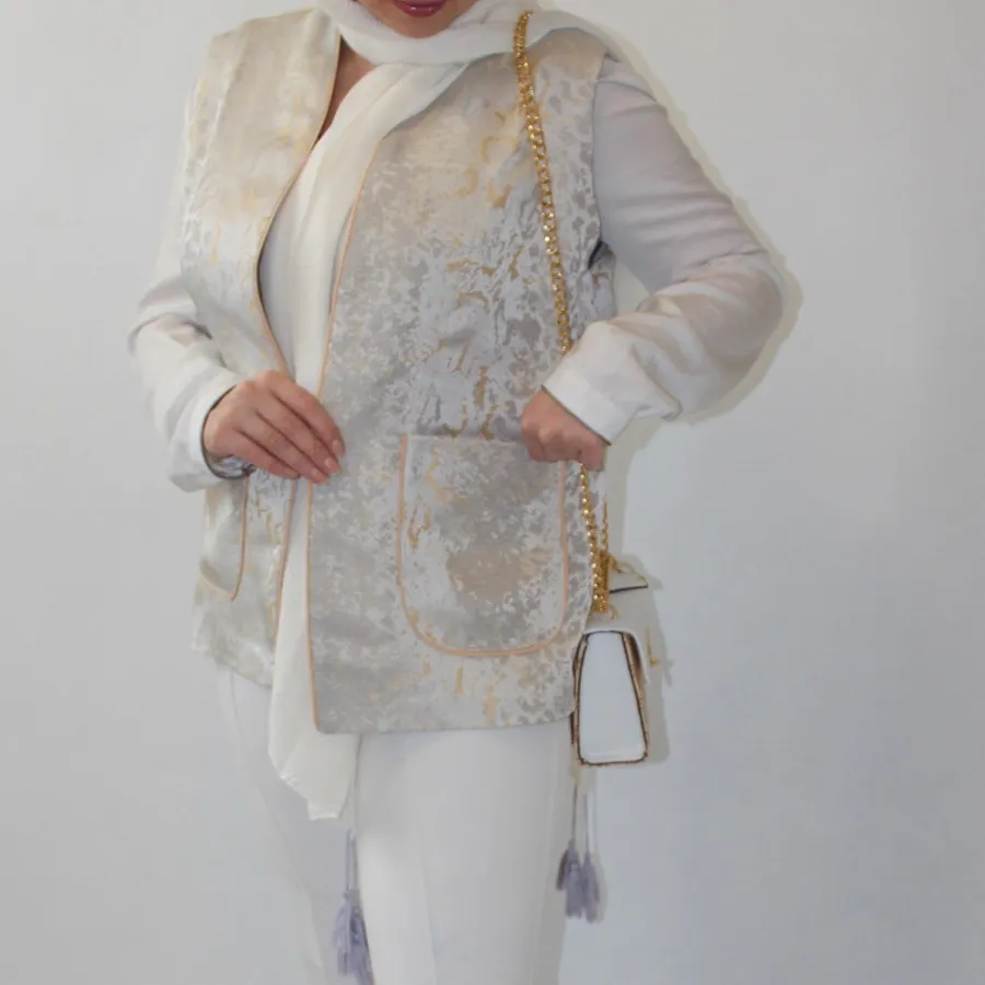 جلیقه ژاکارد طرح دار