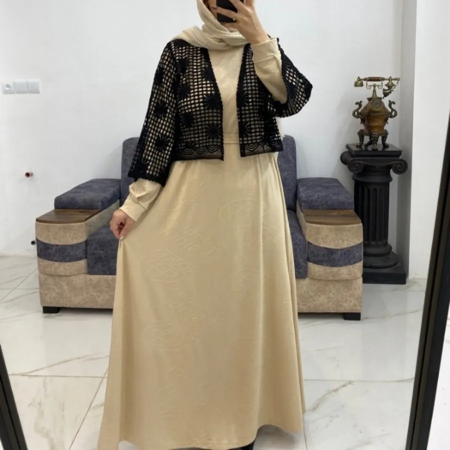 پیراهن بلند با رویه کراپ